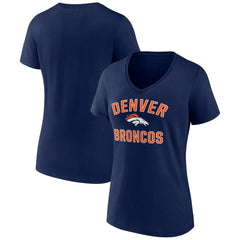 Denver Broncos Women's Victory Arch Team V-Neck T-Shirt - Navy - NFL