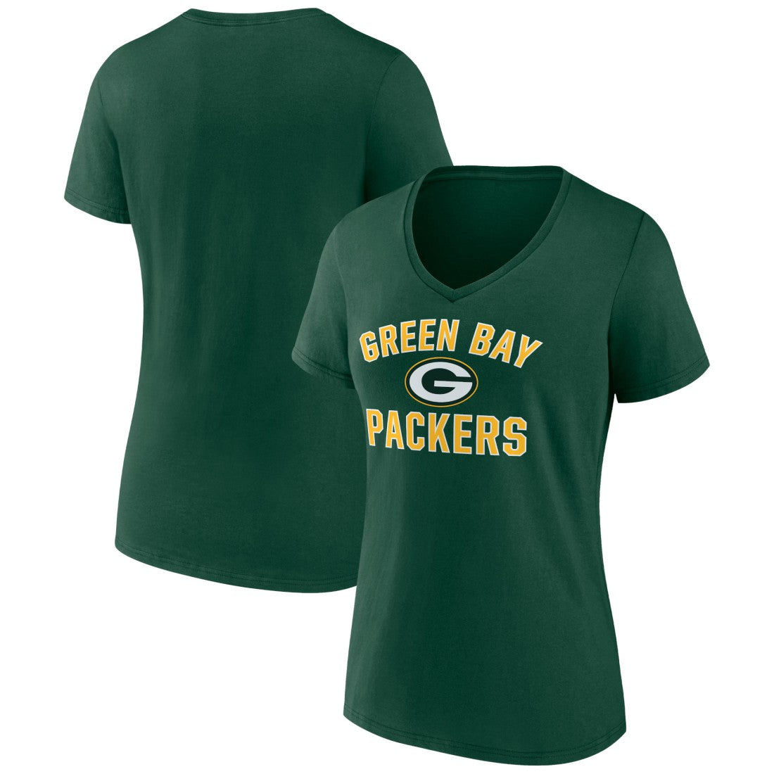 Green Bay Packers Women's Victory Arch Team V-Neck T-Shirt - Green - NFL