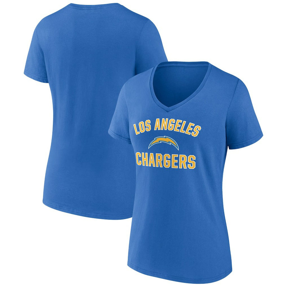 Los Angeles Chargers Women's Victory Arch Team V-Neck T-Shirt - Powder Blue - NFL
