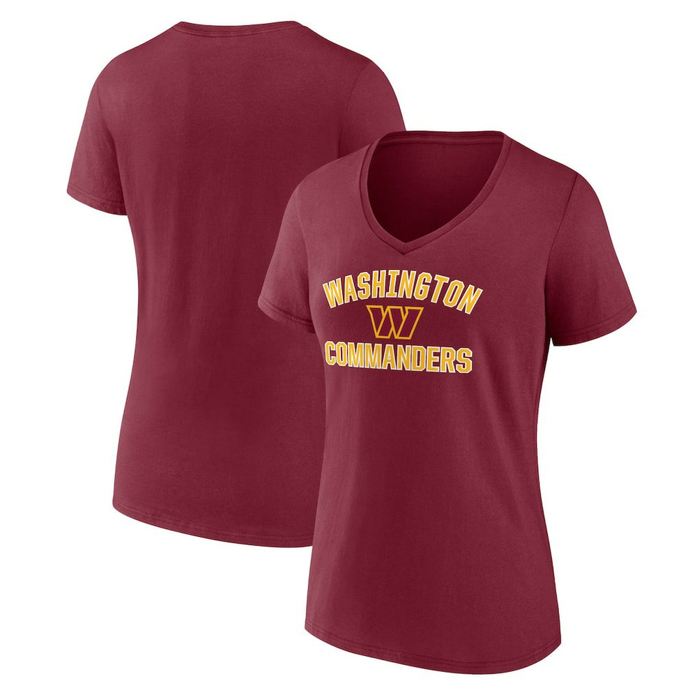 Washington Commanders Women's Victory Arch Team V-Neck T-Shirt - Burgundy - NFL