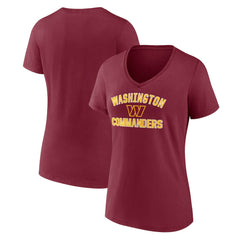 Washington Commanders Women's Victory Arch Team V-Neck T-Shirt - Burgundy - NFL
