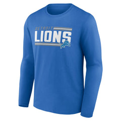 Detroit Lions On Side Stripe Team Long Sleeve T-Shirt - Blue - NFL