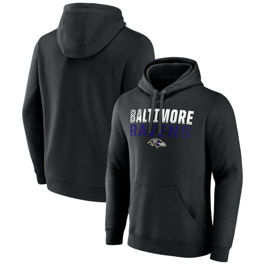 Baltimore Ravens Team Fade Out Fitted Pullover Hoodie - Black - NFL