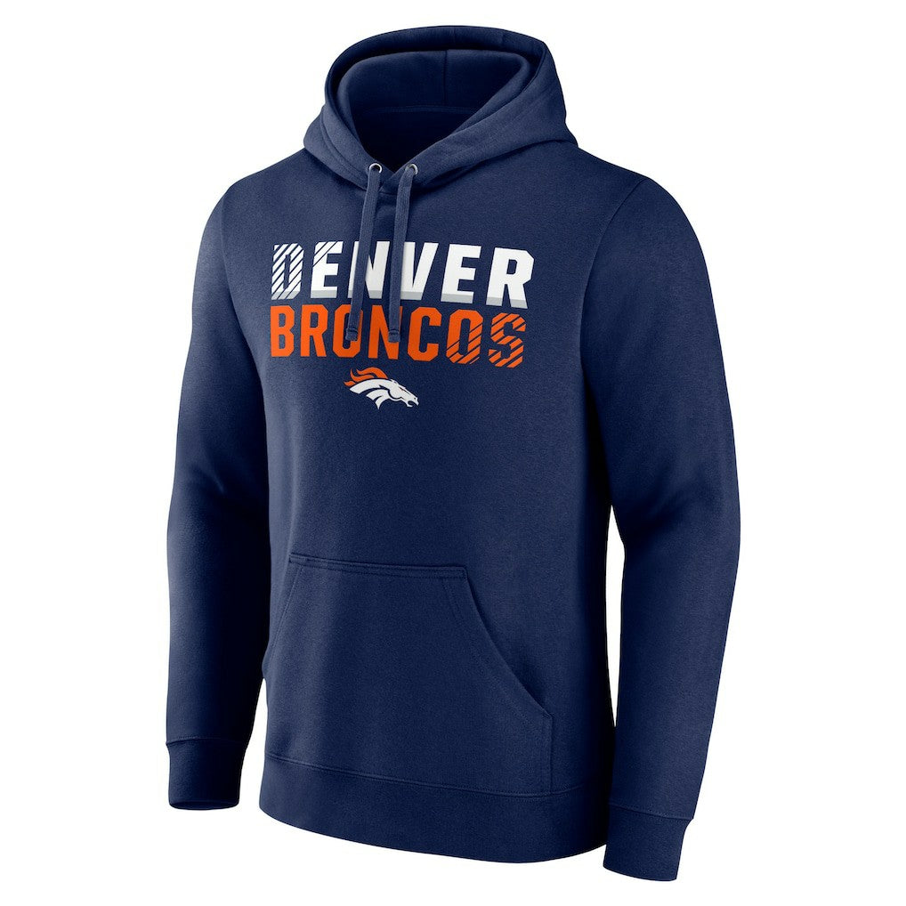 Denver Broncos Team Fade Out Fitted Pullover Hoodie - Navy - NFL