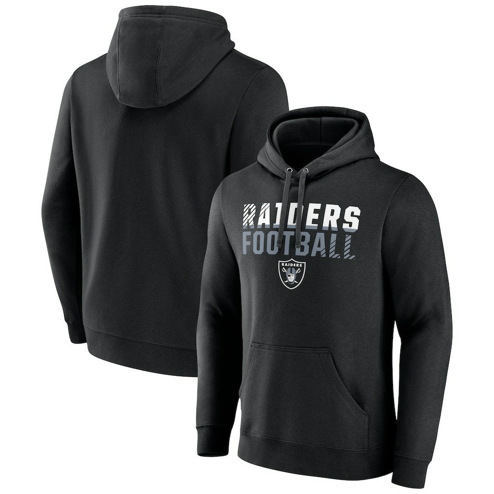 Las Vegas Raiders Team Fade Out Fitted Pullover Hoodie - Black - NFL