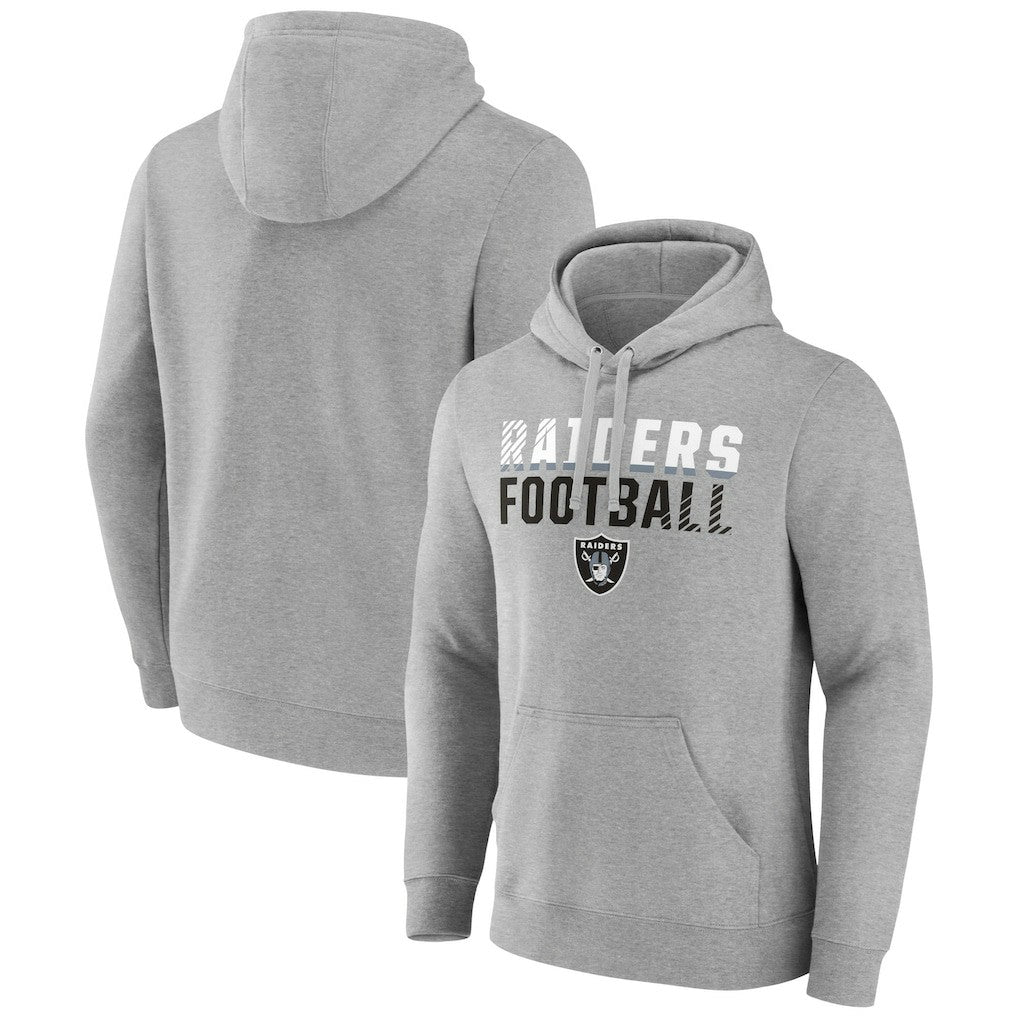 Las Vegas Raiders Team Fade Out Fitted Pullover Hoodie - Heather Gray - NFL