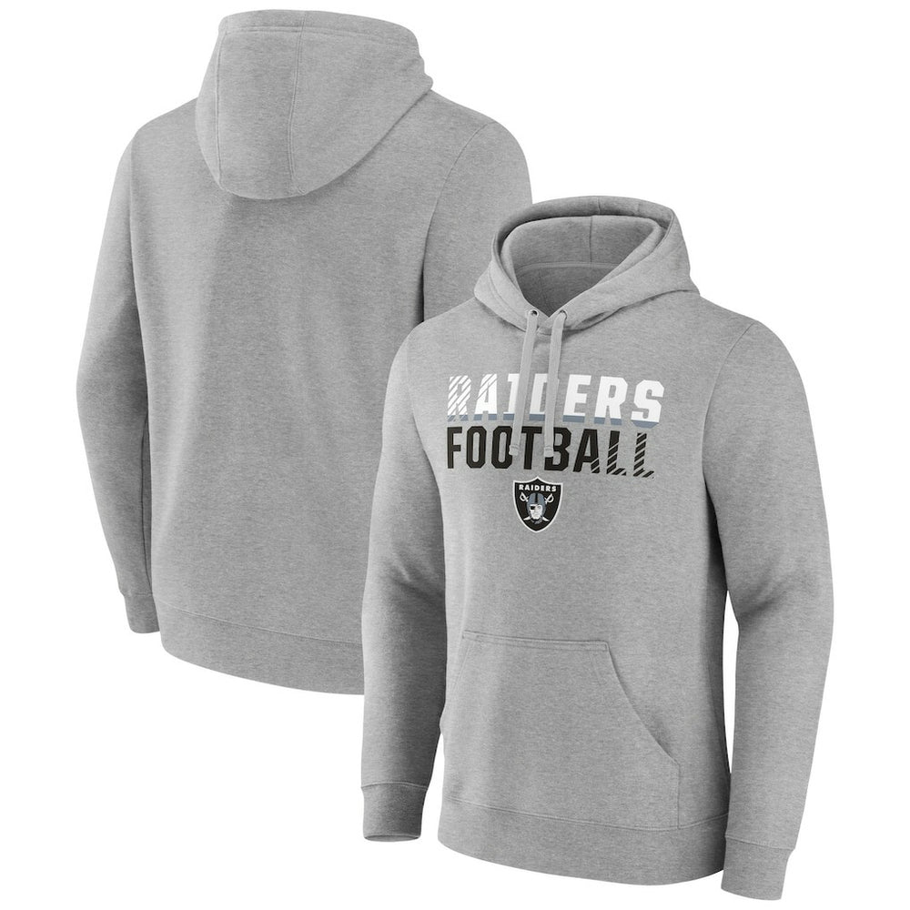 Las Vegas Raiders Team Fade Out Fitted Pullover Hoodie - Heather Gray - NFL
