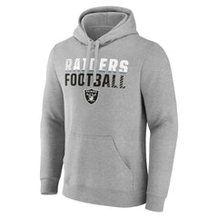 Las Vegas Raiders Team Fade Out Fitted Pullover Hoodie - Heather Gray - NFL