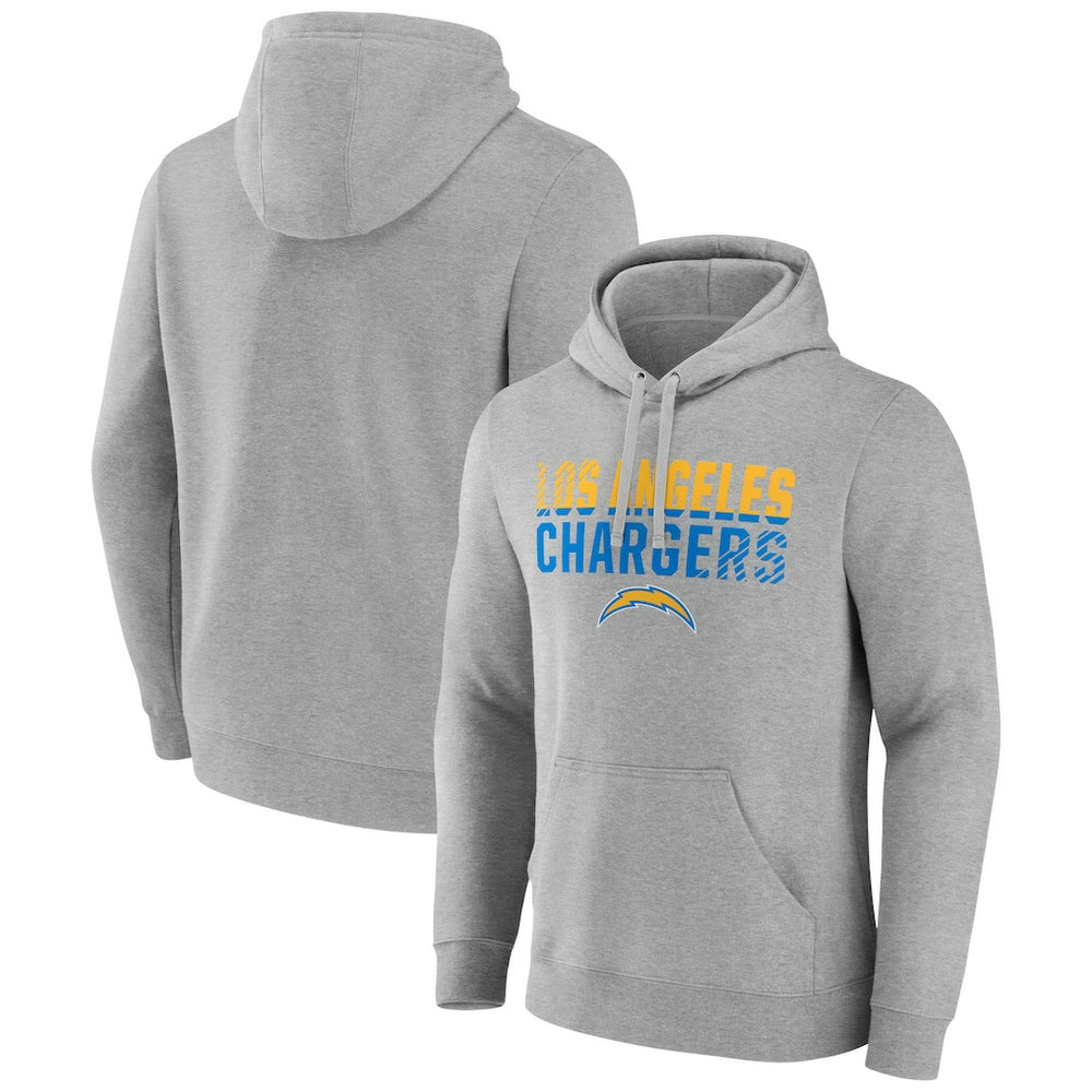 Los Angeles Chargers Team Fade Out Fitted Pullover Hoodie - Heather Gray - NFL