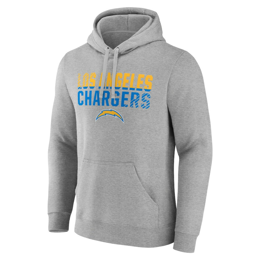 Los Angeles Chargers Team Fade Out Fitted Pullover Hoodie - Heather Gray - NFL