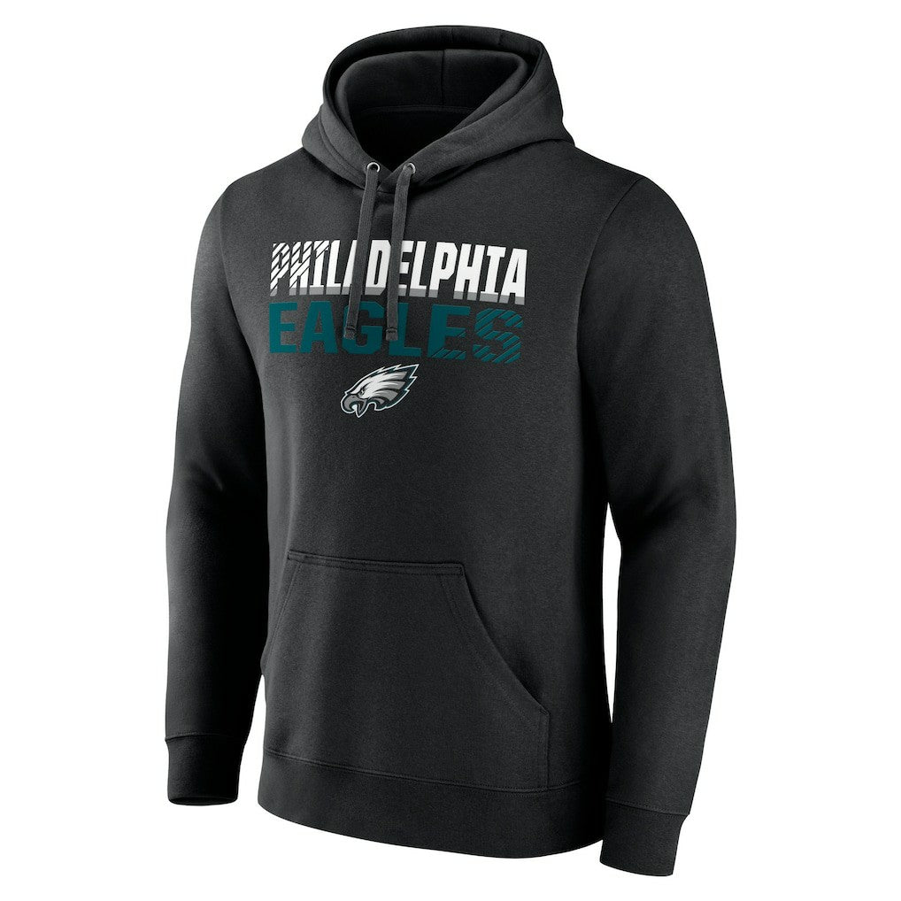 Philadelphia Eagles Team Fade Out Fitted Pullover Hoodie - Black - NFL
