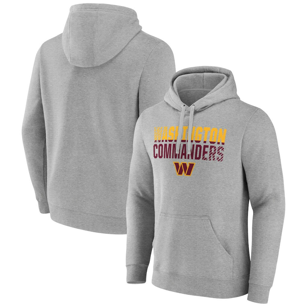 Washington Commanders Team Fade Out Fitted Pullover Hoodie - Heather Gray - NFL