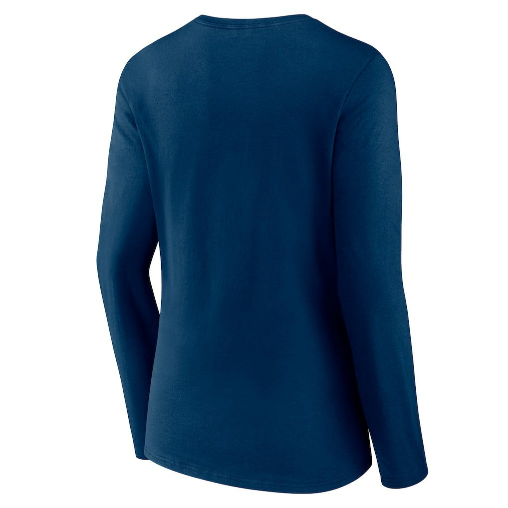 Chicago Bears Women's Freehand Team Long Sleeve V-Neck T-Shirt - Navy - NFL