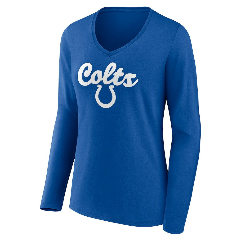 Indianapolis Colts Women's Freehand Team Long Sleeve V-Neck T-Shirt - Royal - NFL
