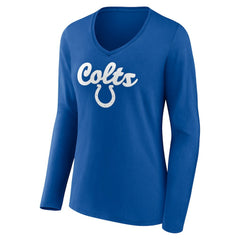 Indianapolis Colts Women's Freehand Team Long Sleeve V-Neck T-Shirt - Royal - NFL