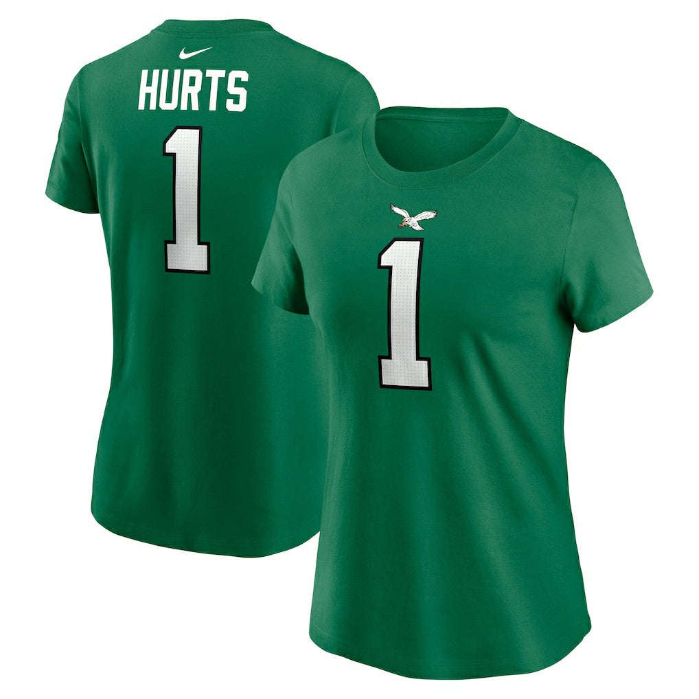 Jalen Hurts Philadelphia Eagles Women's Player Name & Number T-Shirt - Kelly Green - Nike
