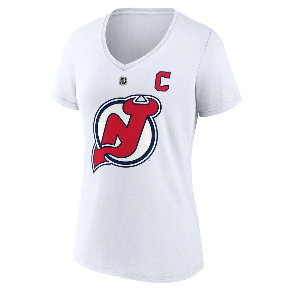 Nico Hischier New Jersey Devils Fanatics Women's Special Edition 2.0 Name & Number V-Neck T-Shirt - White | Fanatics sale