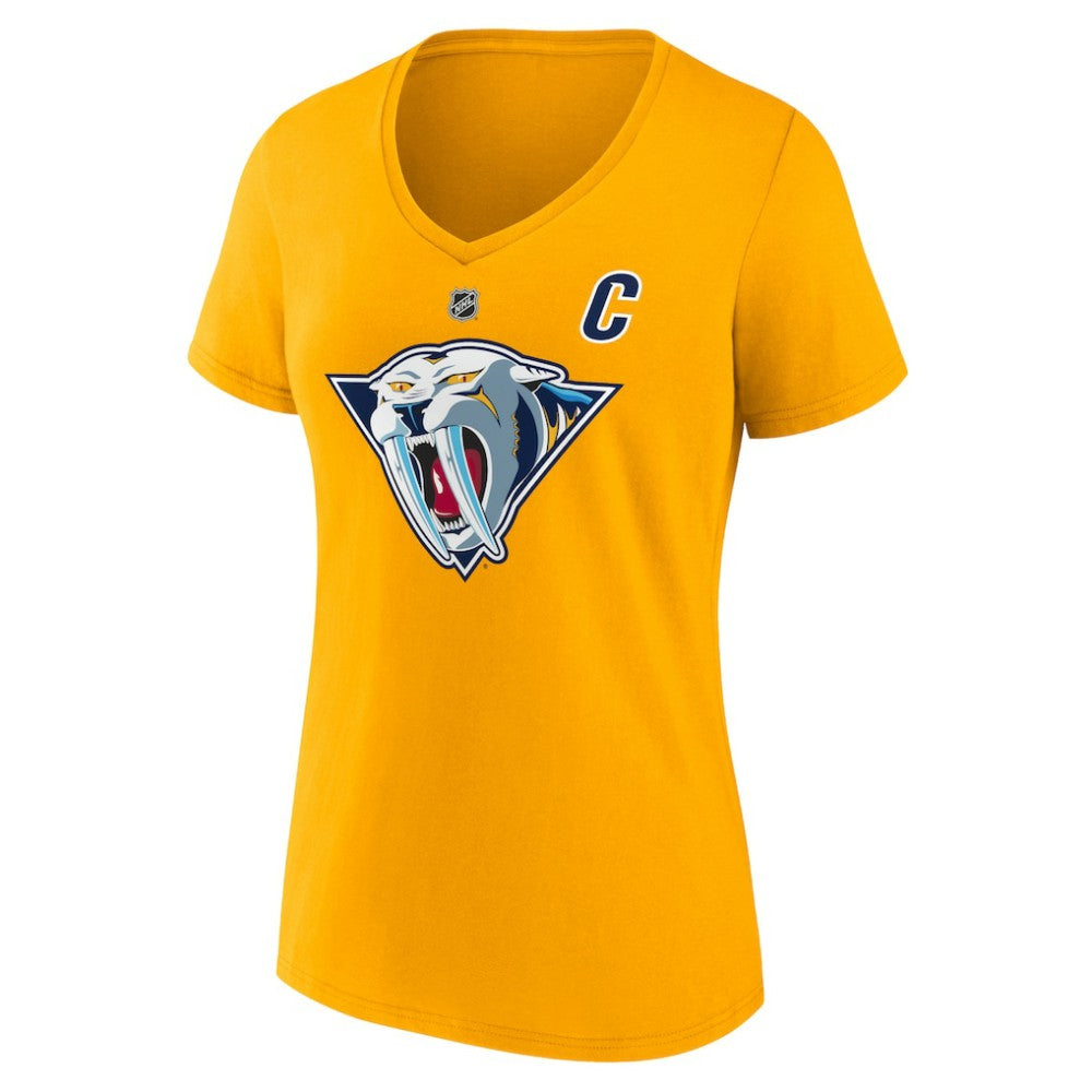 Roman Josi Nashville Predators Fanatics Women's Special Edition 2.0 Name & Number V-Neck T-Shirt - Yellow | Fanatics near me
