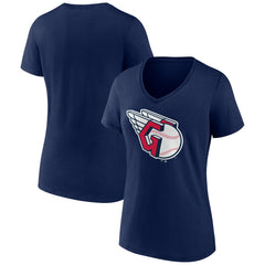 Cleveland Guardians Women's Official Logo V-Neck T-Shirt Discount