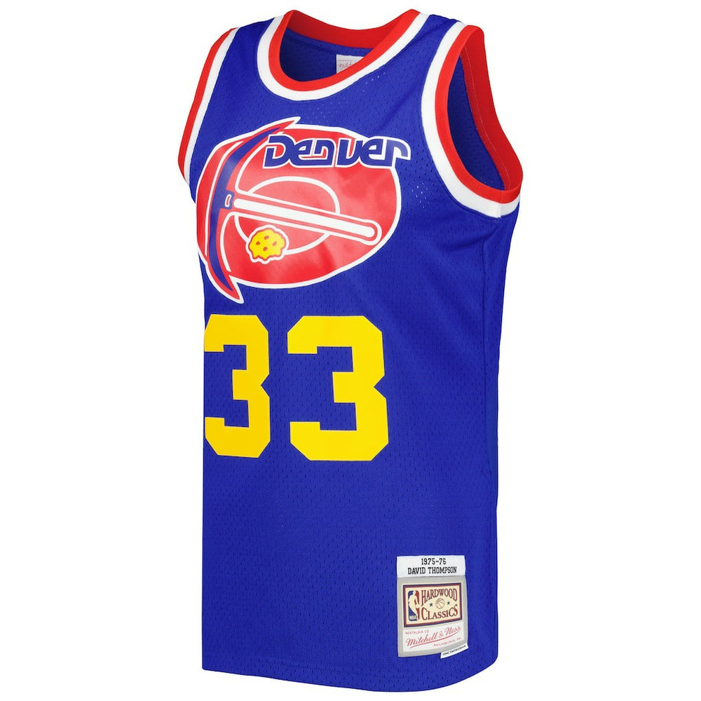 Mitchell & Ness David Thompson Denver Nuggets Hardwood Classics 1975/76 Swingman Jersey Royal