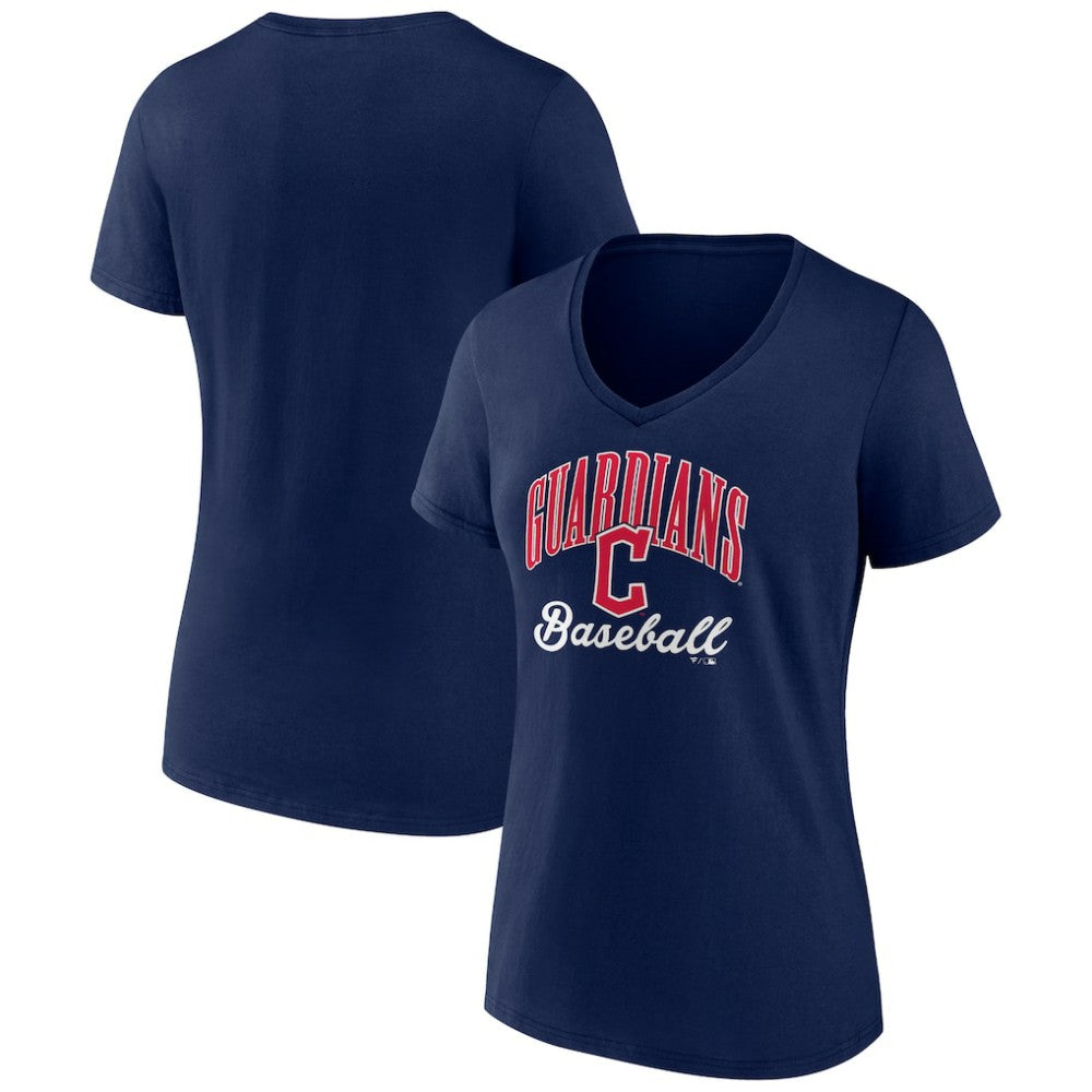 Cleveland Guardians Women's Victory Script Team V-Neck T-Shirt Outlet