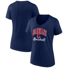 Cleveland Guardians Women's Victory Script Team V-Neck T-Shirt Outlet