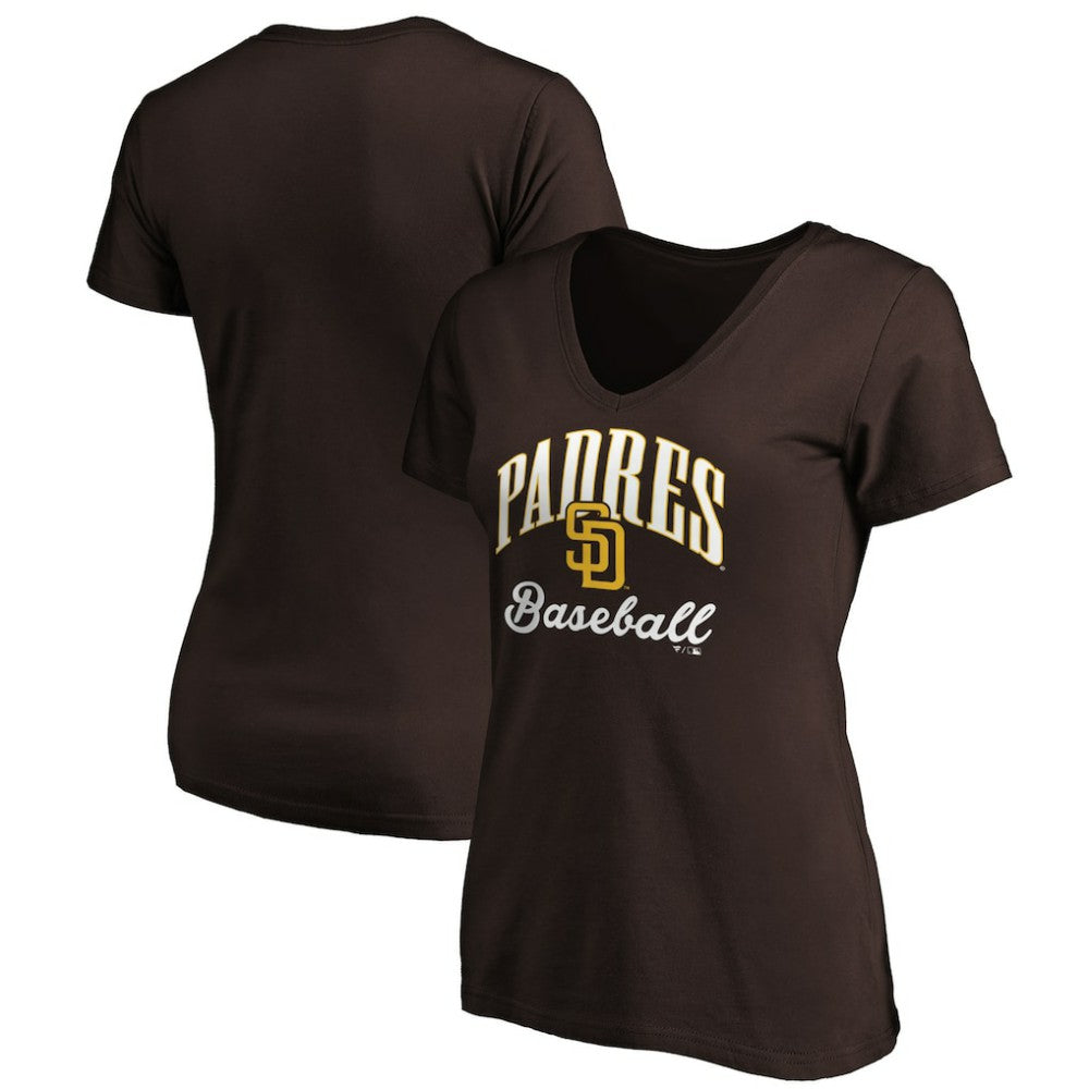 San Diego Padres Women's Victory Script Team V-Neck T-Shirt Sale