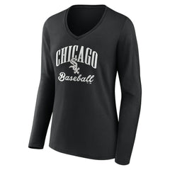 Chicago White Sox Women's Victory Script Long Sleeve V-Neck T-Shirt Discount