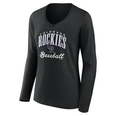 Colorado Rockies Women's Victory Script Long Sleeve V-Neck T-Shirt Online