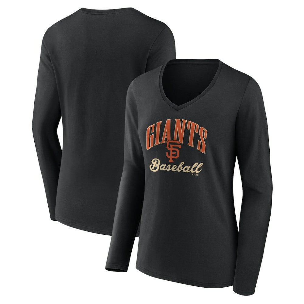 San Francisco Giants Women's Victory Script Long Sleeve V-Neck T-Shirt Near Me