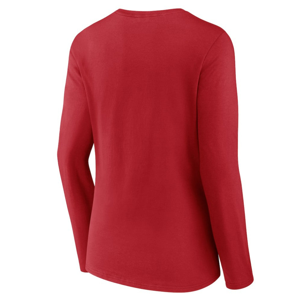 Washington Nationals Women's Victory Script Long Sleeve V-Neck T-Shirt Sale