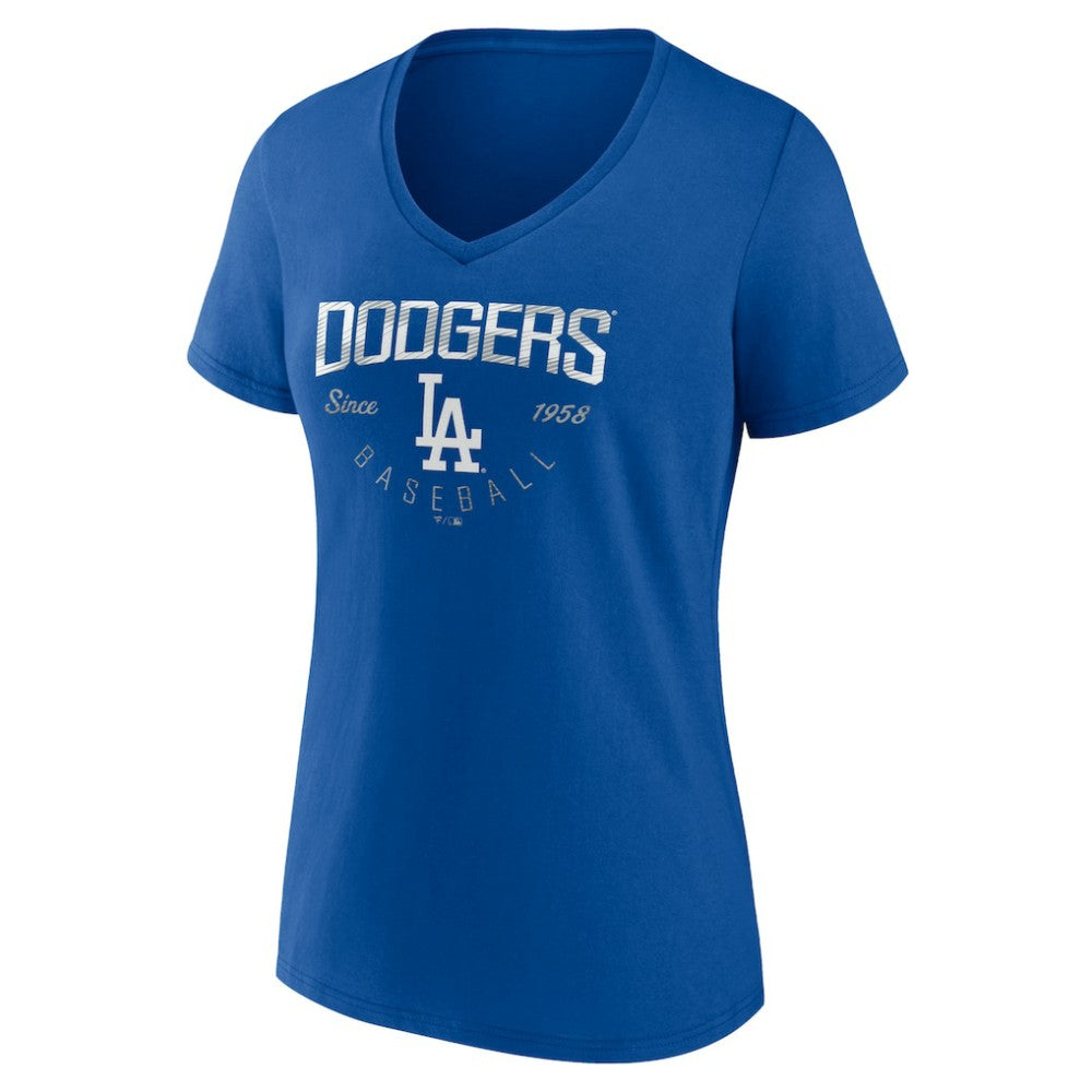 Los Angeles Dodgers Women's Live For It Team V-Neck T-Shirt Outlet