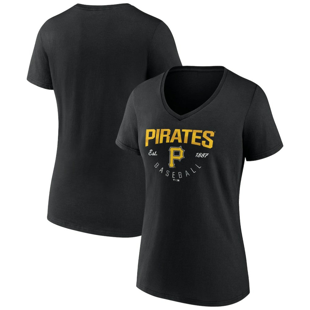 Pittsburgh Pirates Women's Live For It Team V-Neck T-Shirt Sale