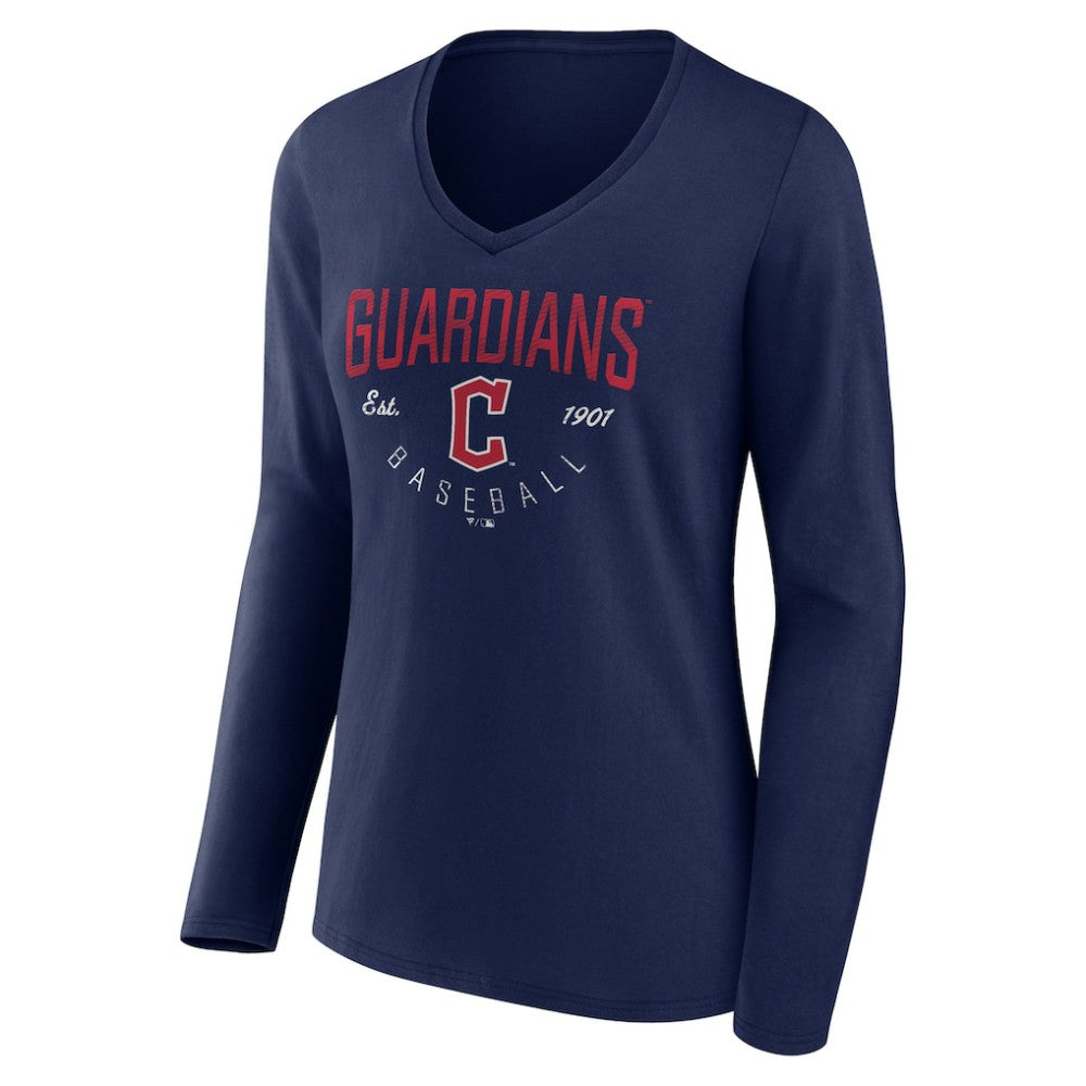 Cleveland Guardians Women's Live For It Long Sleeve Long Sleeve V-Neck T-Shirt Sale