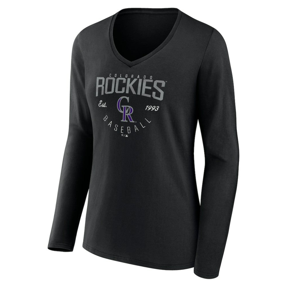 Colorado Rockies Women's Live For It Long Sleeve Long Sleeve V-Neck T-Shirt Sale
