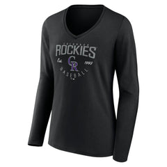 Colorado Rockies Women's Live For It Long Sleeve Long Sleeve V-Neck T-Shirt Sale