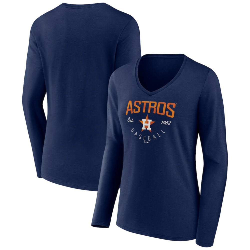 Houston Astros Women's Live For It Long Sleeve Long Sleeve V-Neck T-Shirt Discount