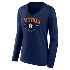 Houston Astros Women's Live For It Long Sleeve Long Sleeve V-Neck T-Shirt Discount