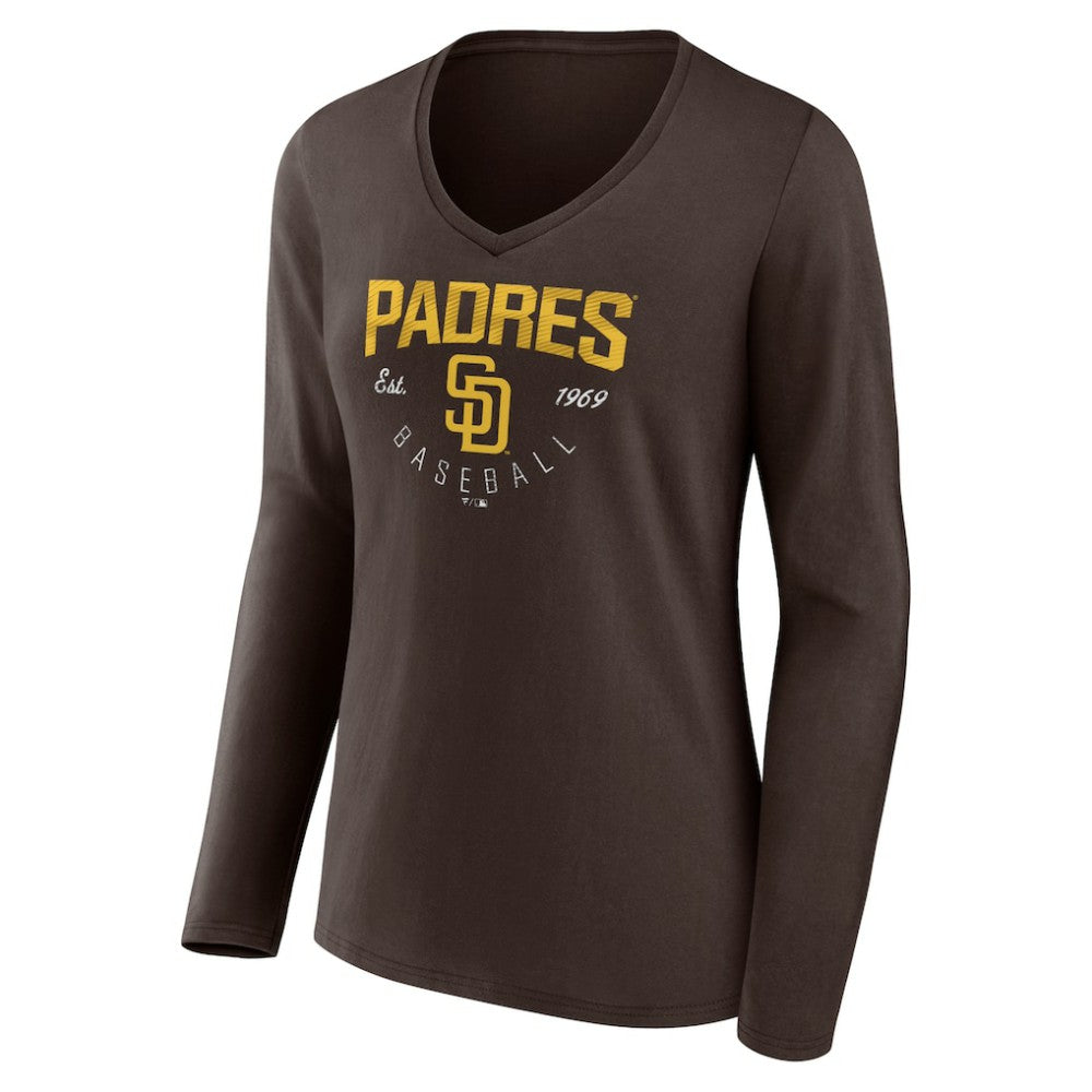 San Diego Padres Women's Live For It Long Sleeve Long Sleeve V-Neck T-Shirt Online