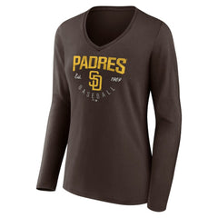 San Diego Padres Women's Live For It Long Sleeve Long Sleeve V-Neck T-Shirt Online