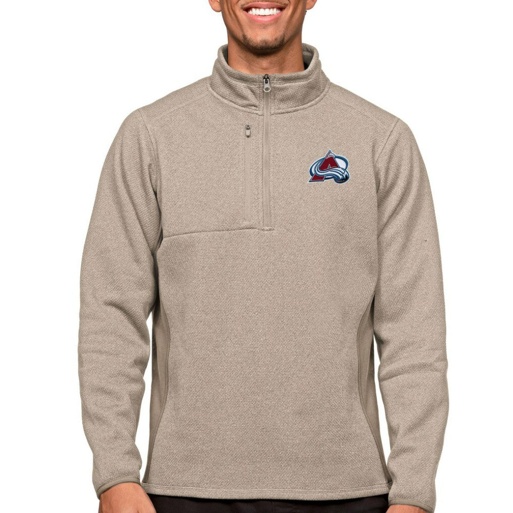 Colorado Avalanche Antigua Course Quarter-Zip Pullover Top - Oatmeal | NHL on sale