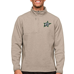 Dallas Stars Antigua Course Quarter-Zip Pullover Top - Oatmeal | NHL sale
