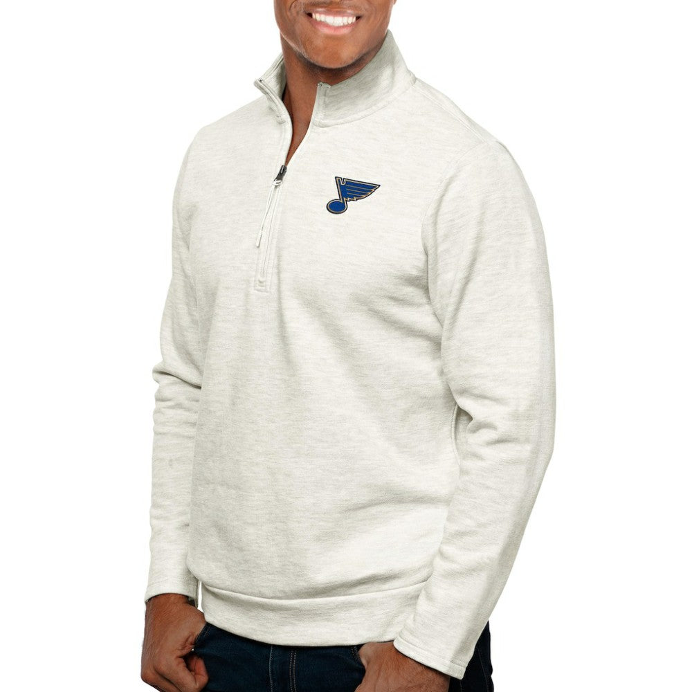 St. Louis Blues Antigua Gambit Quarter-Zip Pullover Top - Oatmeal | NHL near me