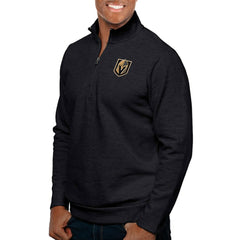Vegas Golden Knights Antigua Gambit Quarter-Zip Pullover Top - Heather Black | NHL sale