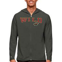 Minnesota Wild Antigua Legacy Full-Zip Hoodie - Charcoal | NHL Clearance