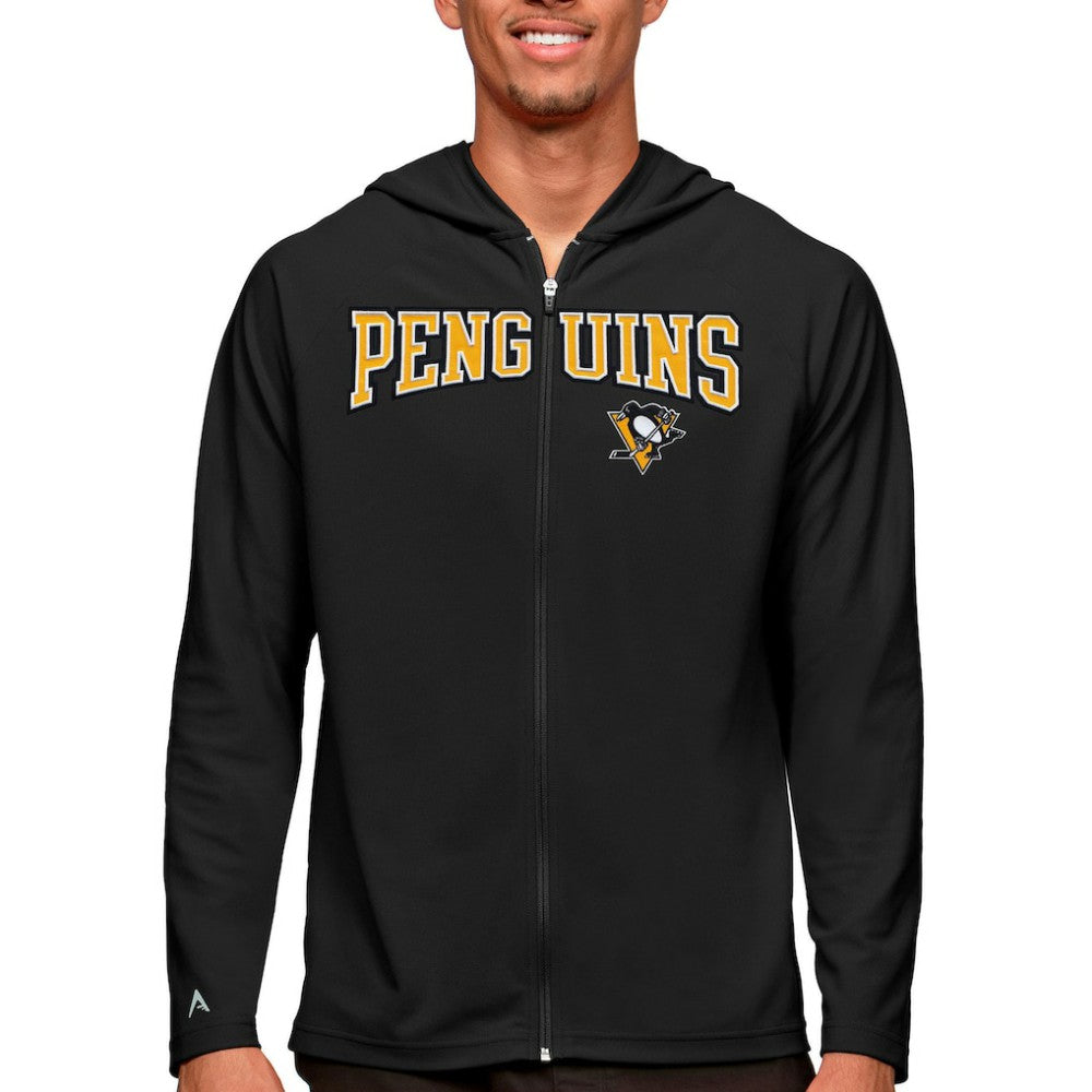 Pittsburgh Penguins Antigua Legacy Full-Zip Hoodie - Black | NHL Lifestyle