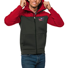 Columbus Blue Jackets Antigua Protect Full-Zip Hoodie - Red/Charcoal | NHL sale