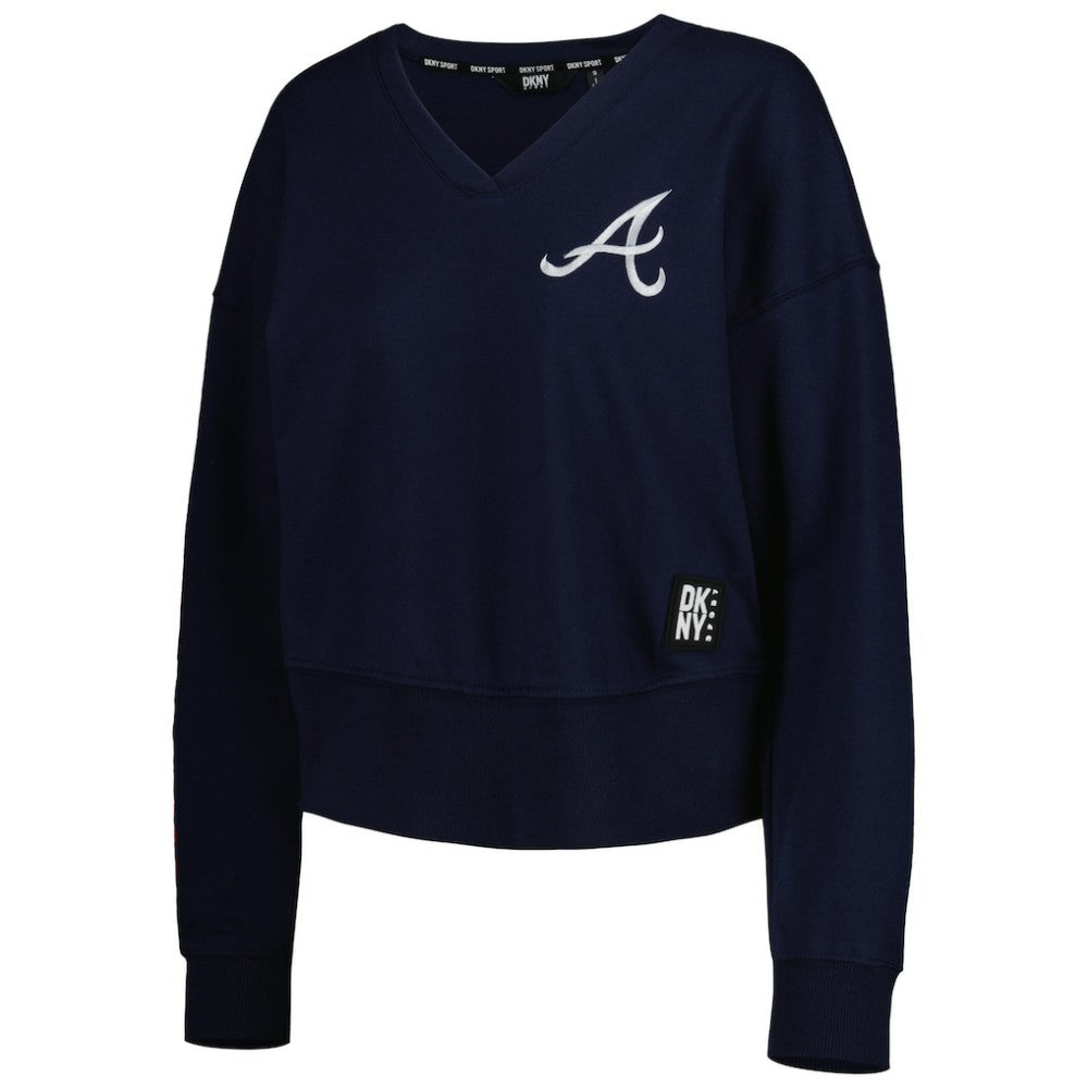 Atlanta Braves DKNY Sport Women's Lily V-Neck Pullover Sweatshirt Near Me