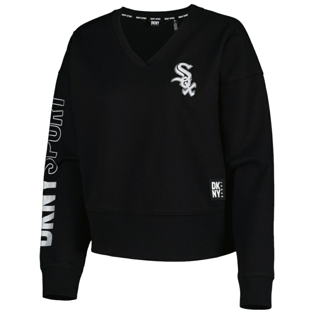 Chicago White Sox DKNY Sport Women's Lily V-Neck Pullover Sweatshirt Sale