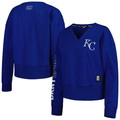 Kansas City Royals DKNY Sport Women's Lily V-Neck Pullover Sweatshirt Outlet